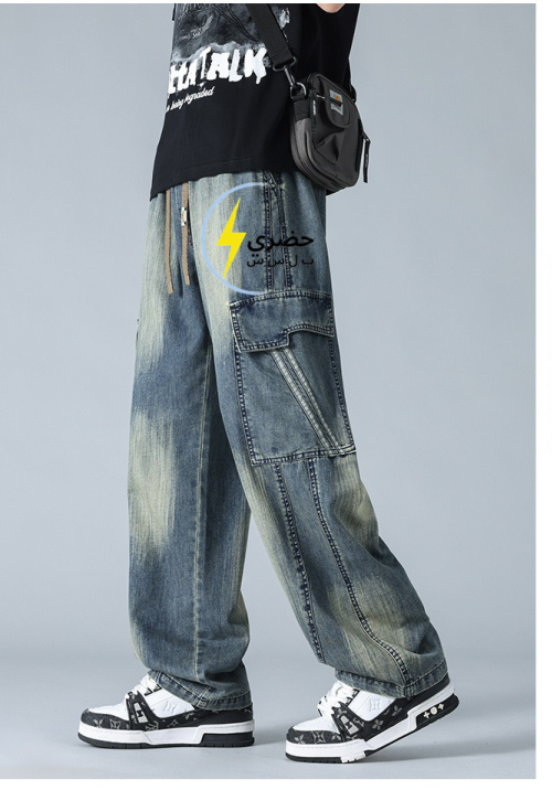 Men's spring and autumn trendy work jeans